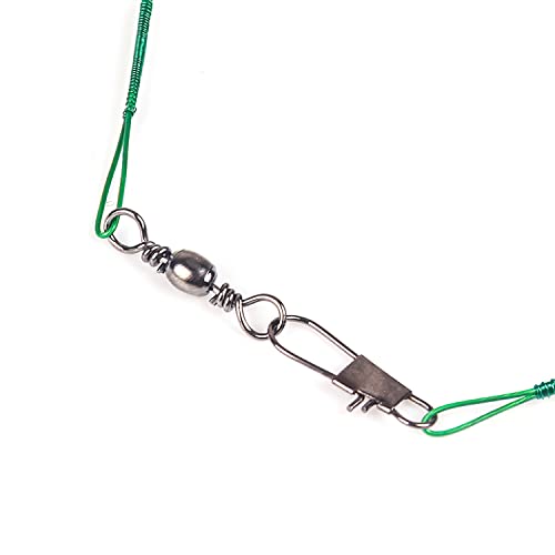 50pcs Fishing Wire Leaders Nylon-Coated Fishing Line Trace Lure Leaders with Swivels and Snaps Stainless Steel Fishing Tackle Leaders Tackle - color: Silver, size: 10inch