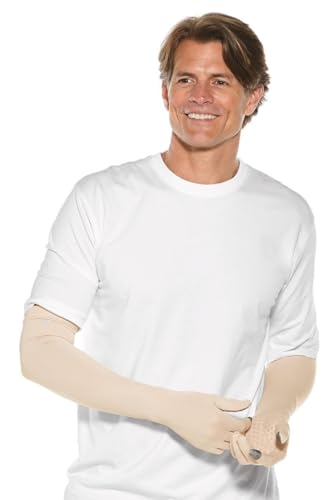 Coolibar Long Full Finger UV Sun Gloves - UPF 50+ Sun Protection - Culebra - color: Beige, size: Small