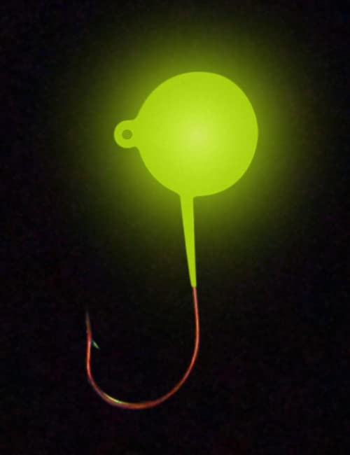 Big Nasty Tackle™ Super Glow Pout Pounder Jigs (1 oz.) (1 Pack) - color: Chartreuse Yellow