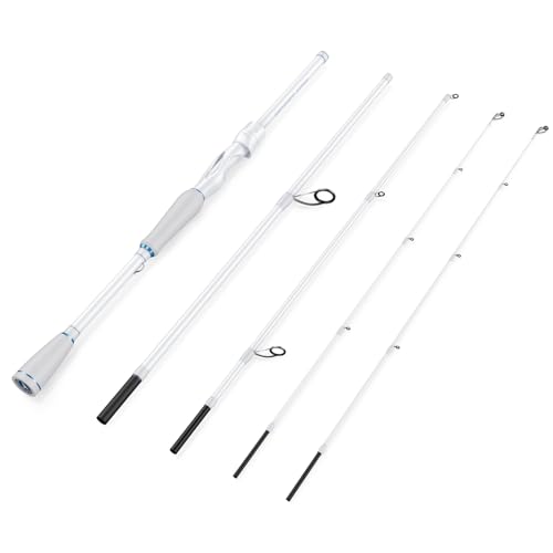 KastKing Centron Lite Travel Fishing Rods, Portable 4/5 Piece Spinning & Casting Rods, Extra Twin-Tip, IM6 Graphite Blanks, Stainless Steel Guides W/Ceramic Rings, Split or Full Rear EVA Handle - size: 7'0"- MH- MF(4 Pcs+ Extra Tip), style: Spinning