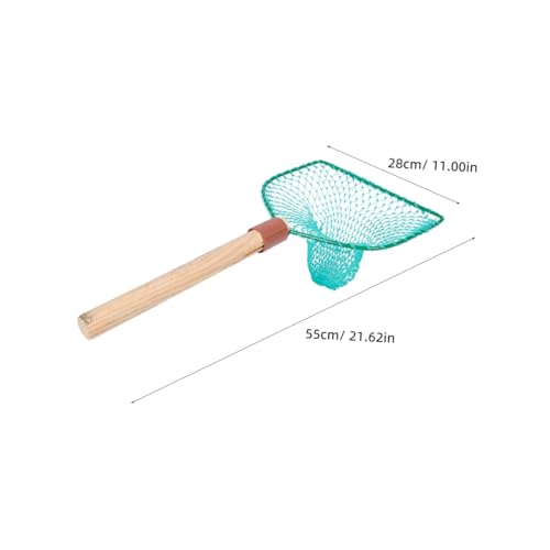 FRCOLOR Fishing Net with Wooden Handle 30cm Large Mesh Handheld Fish Landing Net for Home and Outdoor Fishing
