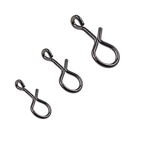 No-Knot Fast Snaps - Quick Change Connect Snap for Flies, Hooks & Lures - Black, Pack of 100 - size: Large