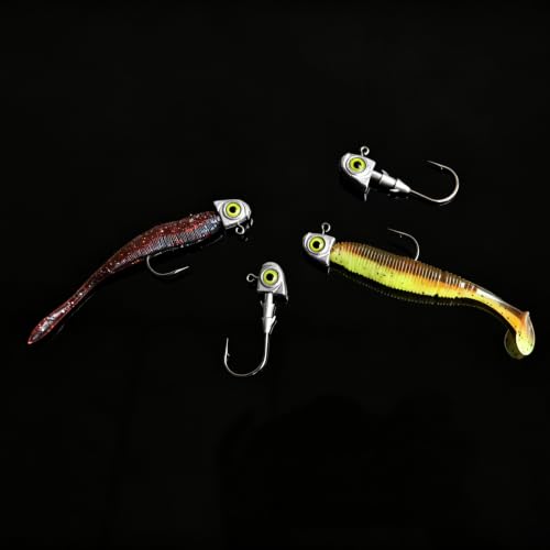 15pcs Swimbait Jig Heads Dual Bait Keeper 3D Eye Salt Fresh Water Soft Lure Hooks Multi Weight Assortment 1/8-1/2oz - size: 3/16oz-15Pack