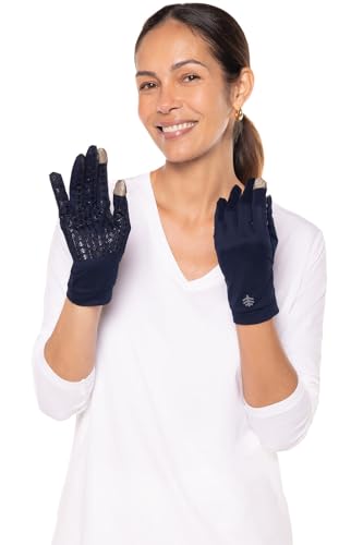 Coolibar Full Finger UV Sun Gloves - UPF 50+ Sun Protection - Gannett - color: Navy, size: Medium