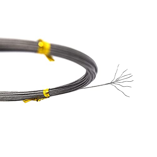 5LB-280LB 7 Strands Stainless Steel Wire Leader Nylon Coated-32.8ft Fishing Leader with 10pcs Crimp Sleeves - color: Silver, size: 120LB