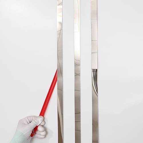 Silver Metalized Mirror-Like Finish Molding Trim, Peel and Stick Strip for Mirror Frame, Wall, Fireplace and Home DIY Decoration (16.4 ft x 1.6 inch) - size: 5m x 4cm