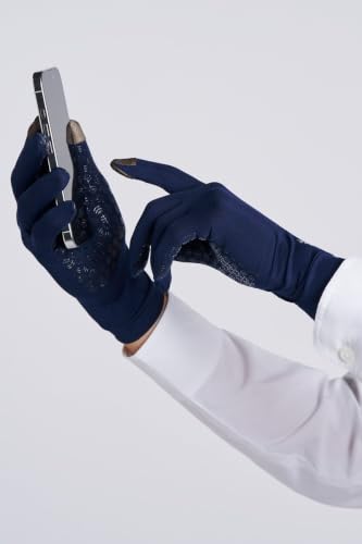 Coolibar Full Finger UV Sun Gloves - UPF 50+ Sun Protection - Gannett - color: Navy, size: Medium