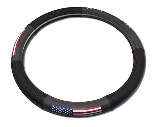 Elektroplate USA Flag Premium Steering Wheel Cover - Large Size - Fits SUVs and Trucks with Diameter 15.5” to 16.2” - size: Large - 15.75"