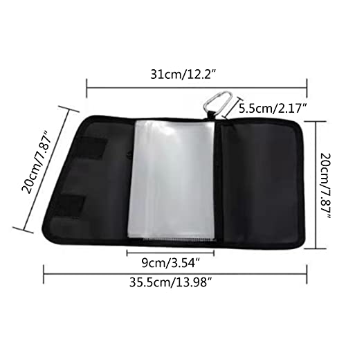 Froiny Fishing Soft Lure Storage Bag Waterproof Fishing Baits Binder Fly Fishing Leader Tackle Wallet Bag with Carabiner Fishing Tackle Backpack