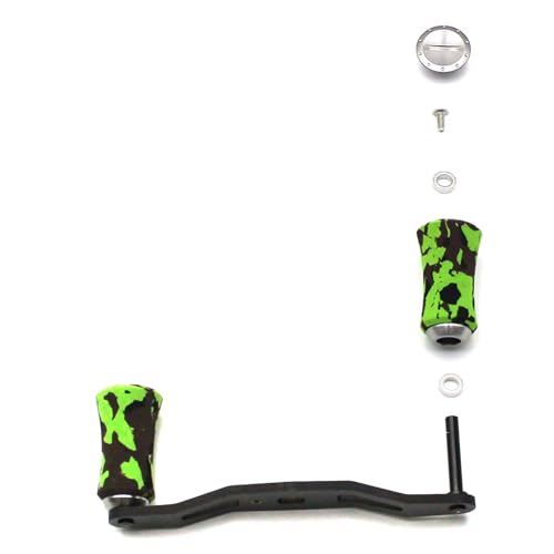 Mr. Z 95mm Carbon Fiber Baitcasting Reel Handle Compatible for Abu Garcia Shimano Daiwa Light Weight Low Profile Casting Reel - color: Camo Green, size: Left-handed