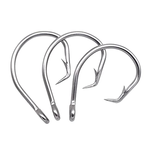 Giant Fishing Hook 6/0-28/0 Forged in-line Circle Hooks Shark & Swordfish &Tuna Hook Stainless Steel Big Game Hook Saltwater… - size: Size 28/0-Pack of 2