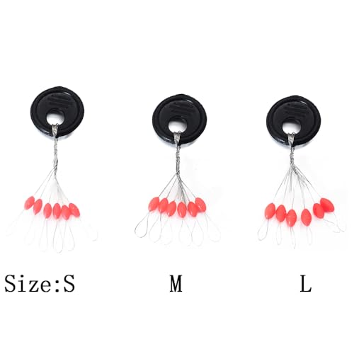 6 in 1 Fishing Bobber Stopper,Soft Silicone Float Sinker Stops,100Pcs Cylinder,Oval Float Stop Stoppers… - color: Red-Oval, size: Small