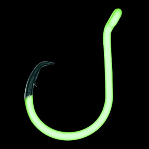 BKK Offset Heavy Circle Glow Hook | 2X | Glow in The Dark | Needle Point - size: 4/0#