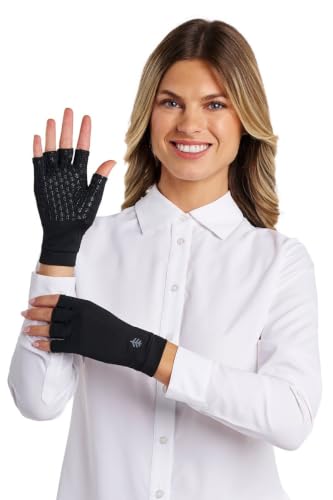 Coolibar Fingerless UV Sun Gloves - UPF 50+ Sun Protection - Ouray - color: Black, size: Large