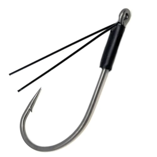 Reaction Tackle Neko Hooks - Weedless Finesse Fishing Hooks for Bass - High Carbon Steel Wacky and Neko Rig Hooks for Soft Plastic Worms (25-Pack) - size: #2 Fiber Guard
