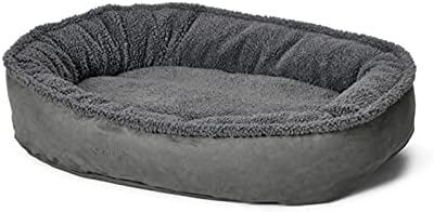 Orvis ComfortFill-Eco Fleece Wraparound Dog Bed - Soft Dog Beds with 360-Degree Support for Small, Medium, Large Dogs, Gun Metal - S