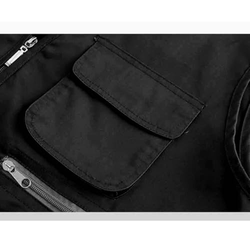 Unisex Men's Women's Lightweight Fishing Tank Vest Casual Outdoor Hiking Travel Cargo Jacket Waistcoat Multi Pockets - color: Black, size: Medium
