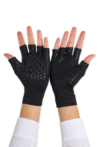 Coolibar Fingerless UV Sun Gloves - UPF 50+ Sun Protection - Ouray - color: Black, size: Large