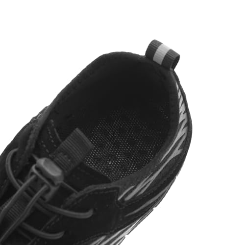 UBFEN Water Shoes for Men Women Quick Dry Swim Aqua Socks | Lightweight Barefoot-style Fit, Rubber Sole, Hiking, Fishing, Kayaking, Beach, Pool, Boating, Diving And Water-to-land Wear - color: H Black/Grey, size: 7.5 Women/6.5 Men