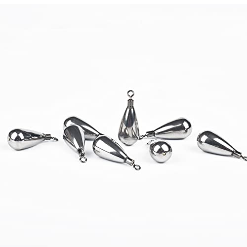 10 Pack Tungsten Free Rig Weights, Tear Drop Fishing Sinkers with Round Eye for Finesse Bass Fishing - color: Plain(Natural), size: 3/64oz - 5 Pack