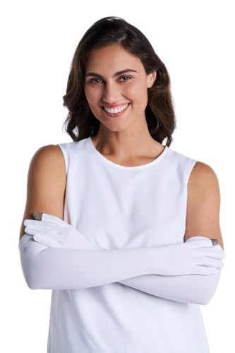 Coolibar Long Full Finger UV Sun Gloves - UPF 50+ Sun Protection - Culebra - color: White, size: Medium