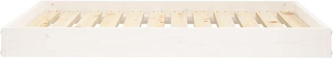 Solid Wood Pine Dog Bed, Solid Wood Pet Bed, Small Pet Furniture Cat & Dog Bed Frame, White 40"x29.1"x3.5",-559