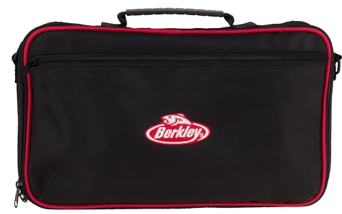 Berkley Jar Bait Folder, 16 Jars Not Included, Black and Red, Fishing Storage Soft Tackle Bag, Bait and Tackle Accessories Container for Anglers