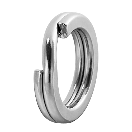 Dr.Fish Split Ring Stainless Steel Hyper Wire Flattened Fishing Lure Rings Heavy Duty Tackle Hook Line Connector Saltwater - size: #9-145LB(12mm, 0.46")