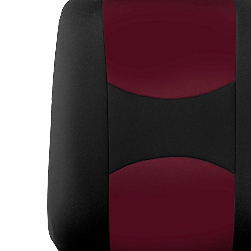 FH Group Flat Cloth Full Set Car Seat Covers Three Row 7 Seater - Universal Fit for Cars, Trucks & SUVs Burgundy - color: Burgundy