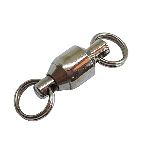 25/50pcs Ball Bearing Swivel Fishing Stainless Split Ring Fish Hooks Connectors for Saltwater 7LB-132LB - size: 2#-0.71"/17LB- 50PCS