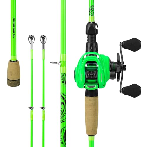 KastKing Zephyr Dual-Tip Fishing Rod and Reel Combo,Spinning & Baitcaster Combo,Dual Tips Section for Different Powers,IM6 Graphite 2-Piece Rod with Extra Tip,Sensitive & Powerful,Freshwater Fishing - style: Cast: 6'0''- Ml& M- Dual-tip Rod - Right Handed
