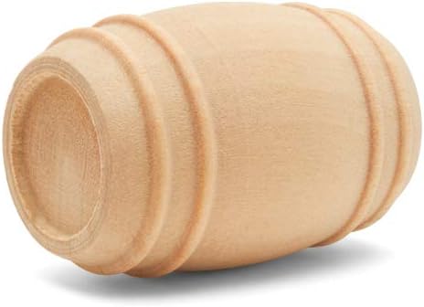 Wooden Pickle Barrel 1-5/8 Inch, Pack of 25, Small Unfinished Cargo Drums, Perfect for Miniatures, Scale Models, Mini Train Making or Woodworking Craft Projects, by Woodpeckers