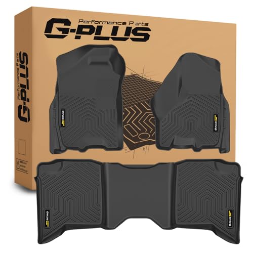 G-PLUS Floor Mats Fit 2009-2018 Dodge Ram Truck Crew Cab(Not Fit Tradesman Quad Cab) Floor Liners TPE All Weather Full Cover Protection Car Mats Cargo Liners Accessories 1st & 2nd Row Black - size: 2009-2018|Fit Dodge Ram Crew Cab|3PCS