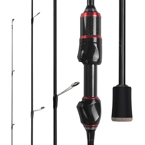 Eupheng Echolite Ultralight Spinning Rod and Reel Combo, IM8 Graphite Fast Action Trout Bass Gear, Portable Travel Setup with 5.2:1 9+1 BB CNC Aluminum Spool - size: 6'6''