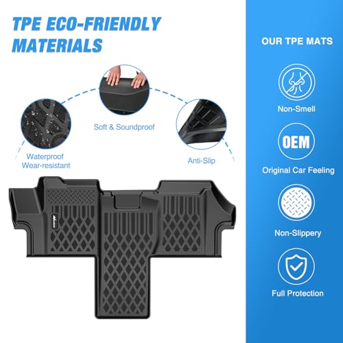 Nilight TPE Floor Mats for Dodge Ram Promaster 1500 2500 3500 2018 2019 2020 2021 2022 2023 2024 2025 All Weather Custom Fit Heavy Duty Floor Liners - color: 2018-2025 Ram Promaster