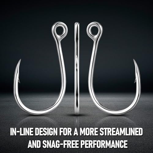 Alwonder 10-Pack Inline Hooks 5X Strong Single Replacement Hook for Hard Baits, High Carbon Steel Heavy Duty Welded Eye Fishing Hooks, Jigging Hook for Freshwater Saltwater Trolling Fishing Tackle - size: #5/0