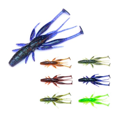 8pcs Soft Crawfish Baits Artificial Baits Floating Shrimp Lobster Baits Crayfishs Lure Swimbait Elastic Simulation Baits - color: light brown 4