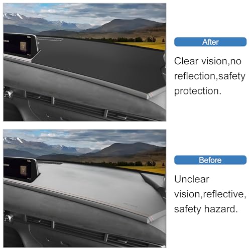 Dashboard Cover Mat for Mazda 2020-2025 2026 CX-30 CX30 Accessories (with HUD) Black Flannel Material Anti-Slip Dash Cover Mat Sunshade Glare UV Rays Protector - size: for Mazda 2020-2026 CX-30 (with HUD)
