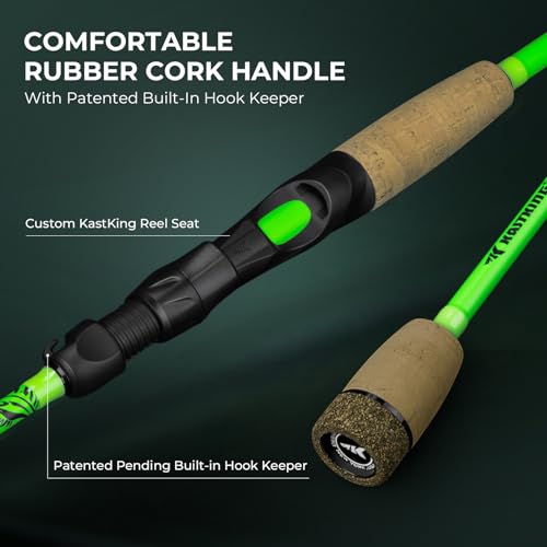 KastKing Zephyr Dual-Tip Fishing Rod and Reel Combo,Spinning & Baitcaster Combo,Dual Tips Section for Different Powers,IM6 Graphite 2-Piece Rod with Extra Tip,Sensitive & Powerful,Freshwater Fishing - style: Cast: 6'0''- Ml& M- Dual-tip Rod - Right Handed