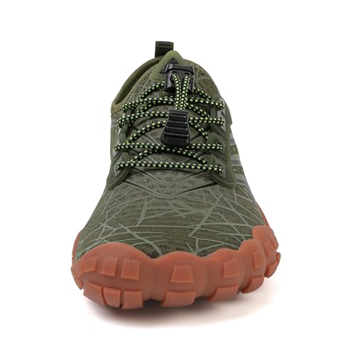 UBFEN Water Shoes for Men Women Quick Dry Swim Aqua Socks | Lightweight Barefoot-style Fit, Rubber Sole, Hiking, Fishing, Kayaking, Beach, Pool, Boating, Diving And Water-to-land Wear - color: Green, size: 13 Women/11 Men