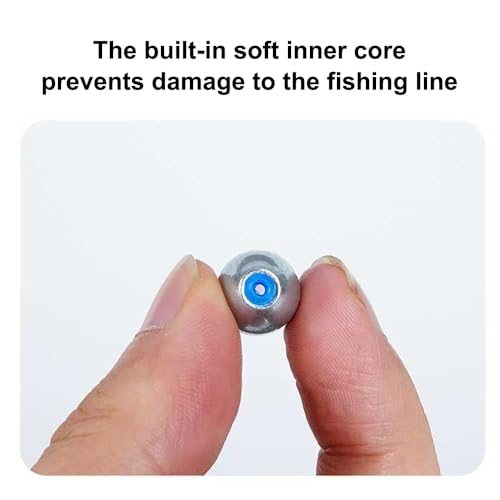 Alloy Steel Fishing Sinker Oval Drop Shot Bass Fishing Weight Casting Sinkers for Saltwater Freshwater - size: Size10-8Pcs-Alloy Sinker-40G