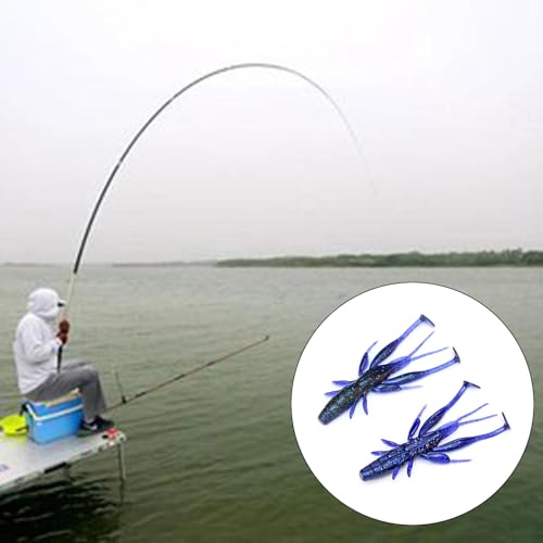 8pcs Soft Crawfish Baits Artificial Baits Floating Shrimp Lobster Baits Crayfishs Lure Swimbait Elastic Simulation Baits - color: dark brown 5