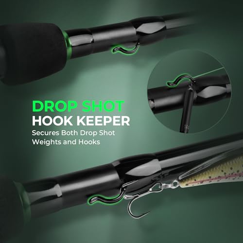 KastKing Zephyr Dual Tip Fishing Rod, Lightweight KastFlex IM6 Graphite Spinning & Casting Rod with Zirconium Oxide Ring Guides, Hook Keeper, EVA Grip, PTS Power Transition System - size: 6'8"-M/MH-Fast(2 Pcs+ Extra Tip), style: Spinning