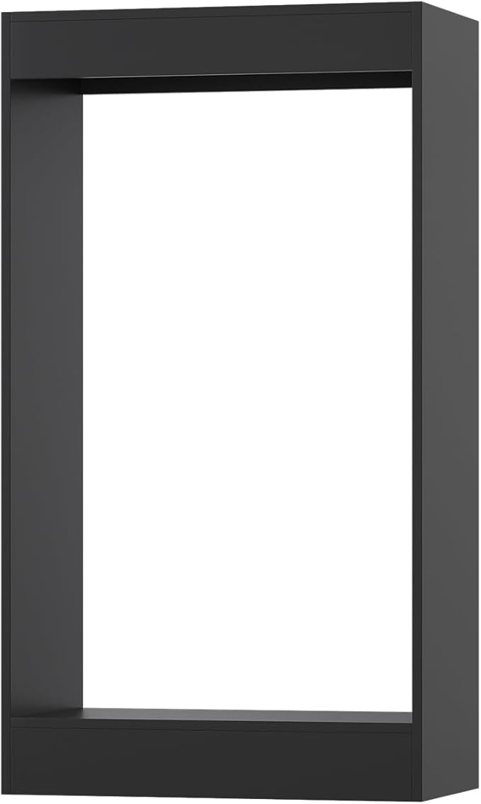 Double Hanging Closet Unit, Modular Closet System, Wood Closet System Organizer with Storage for Walk in Closets, Clothing Rack Wardrobe Closet for Hanging Clothes, Bedroom, Black, 25.5" W