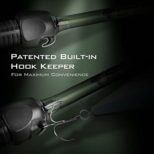 KastKing Spartacus II Fishing Rods - IM6 Graphite Blanks Casting & Spinning Rods, 2-Piece Rods with Extra Tip Section, PTS Power Transition System, KastFlex Technology, Rubber Cork Handle - size: 6'8"- ML- Fast (2pcs+ Extra Tip), style: Spinning