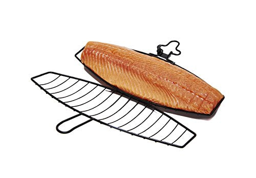 GrillPro 21015 Detachable Handle Fish Basket, Chrome - style: Fish Basket