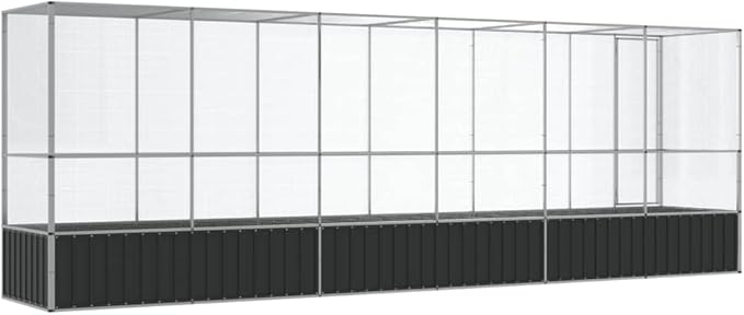 Steel Aviary with Extension, Large Bird Cage with Lockable Door, Aviary Spacious and Versatile Cage Ideal for Parakeets, Parrots, Lovebirds, Cockatiels, Pigeons, 246.7"x42.1"x83.5",-277