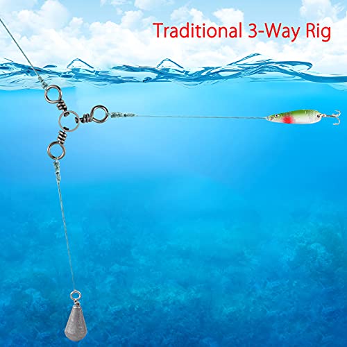 Dr.Fish 50 Pack 3 Way Swivel Fishing Tackle 30-220Lb Catfish Swivels Three Way Rigs Freshwater Saltwater Catfish Tackle - size: #1,#1/0,#3/0,150 Pack