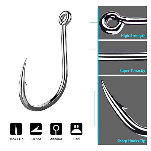 AMHDV 200pcs/pack Circle Fishing Hooks Super Strong Octopus Barb Fishing Hook for Freshwater Saltwater - size: 200pcs-4#
