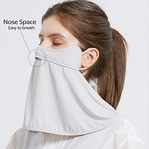 WRELS UPF 50+ Unisex Breathable Cooling Face Cover Sun UV Protection Earloop Neck Gaiter Scarf for Summer Outdoor Activities - color: Dark Gray